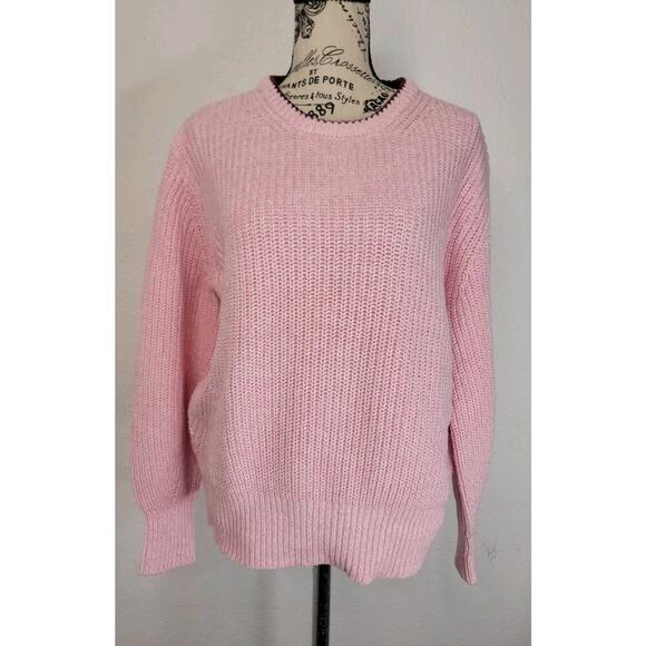 SCOTCH & SODA Amsterdam Sweater Womens SZ M Crochet Knit Pink Beachy Fisherman - Picture 2 of 10